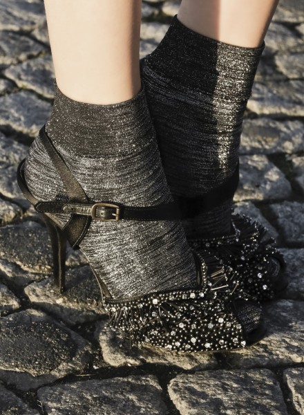 Gaspard Yurkievich and Gerbe - Designer ankle socks med gloss and sparkle effect Incroyable