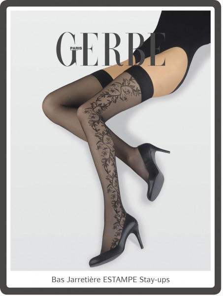 Gerbe - Elegant hold ups med delicate blomstermønster Estampe