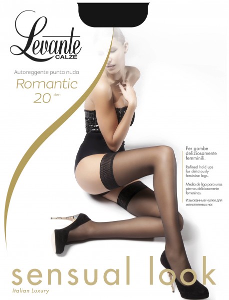 Levante Romantic 20 - Silky matt, tynn hold ups med lace top