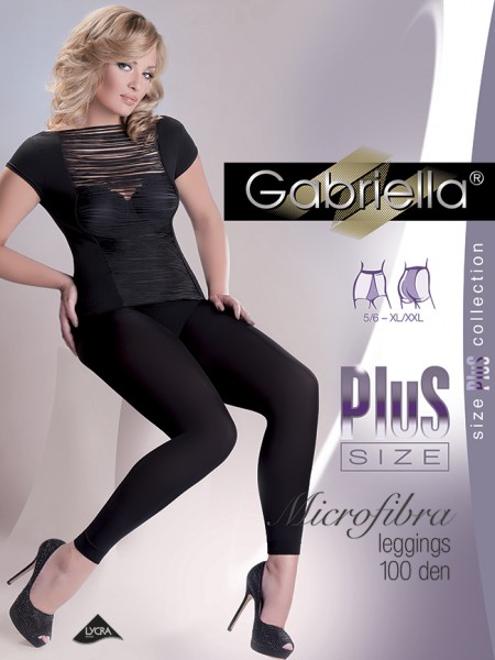 Gabriella - Ugjennomsiktig plus size leggings Microfibra 100 DEN