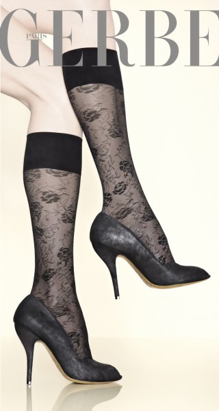 Gerbe - Beautiful flower pattern knee highs Grand Hotel