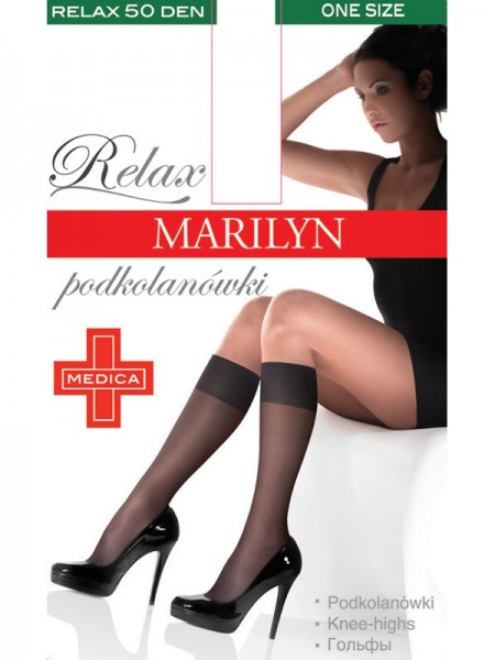 Marilyn Relax 50 denier kneet strømper med comfort welt