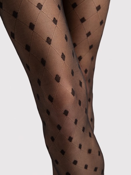 Fiore - Mock fishnet tights with sophisticated double diamond pattern