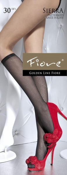 Fiore - Patterned knee highs Sierra 30 denier