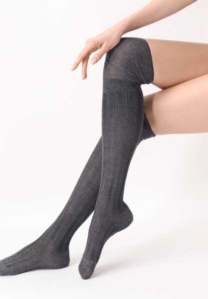 Oroblu - Super soft, vertical striped over the knee socks with viscose